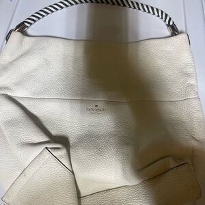 Kate Spade Cream Hobo Bag with Striped Handle